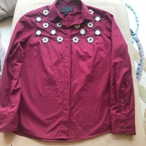 J. Crew Collection Jeweled Geo Shirt (W sz 12)